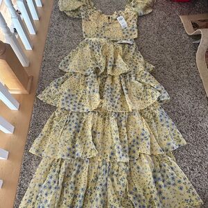 Abercrombie & Fitch Yellow Floral Kids Dress
